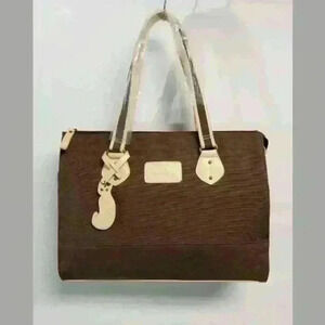 Kate & Co large Two toned Material & Leather Handb